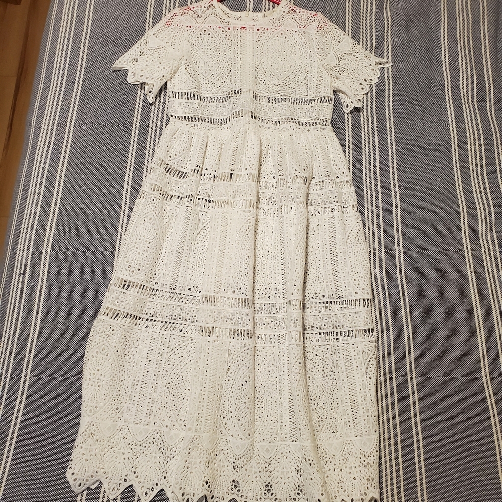 White Crochet Lace Dress